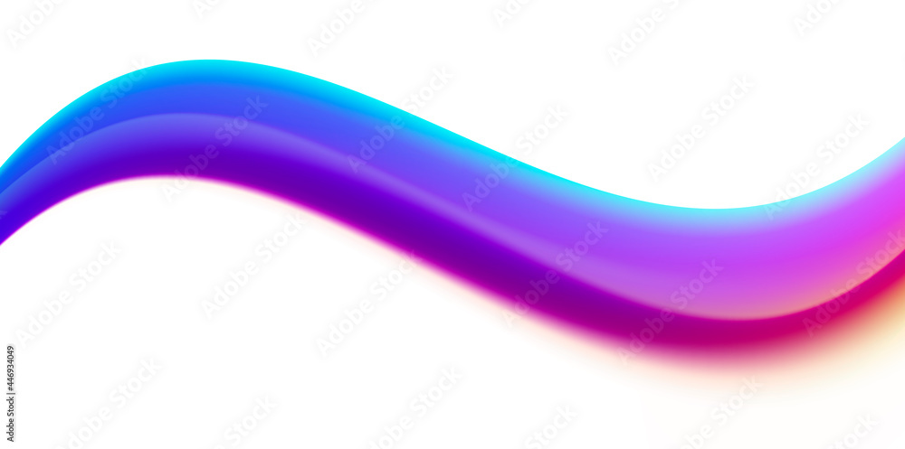 Poster fluid wave shape of bright gradient, soft smooth curve graphic element, isolated