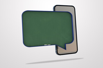 3D smartphone and modern blackboard a digital school concept for online education