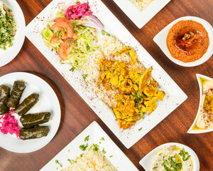 Colorful Mediterranean food display