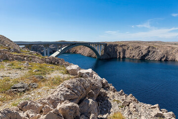 Pag bridge in old city of Croatia