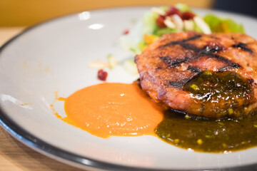 Barbecue grilled pork steak