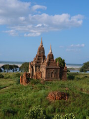 Pagodas and temples of Bagan, in Myanmar, Burma, a world heritage site.