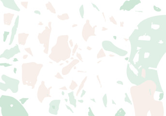 Terrazzo modern abstract template. Pink and green
