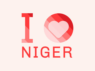 I Love Niger with heart shape Vector