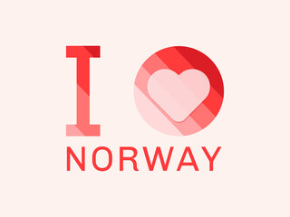 I Love Norway with heart shape Vector