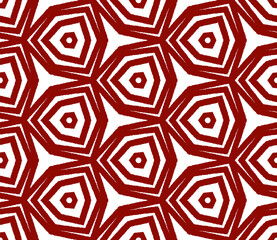 Arabesque hand drawn pattern. Maroon symmetrical