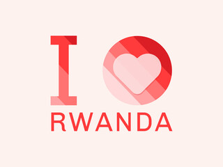 I Love Rwanda with heart shape Vector