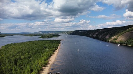 river and clouds