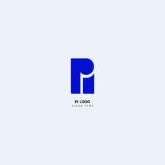 Initial Letter PI Pi linked Design Logo. Vector illustration. 