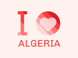 I Love Algeria with heart shape Vector