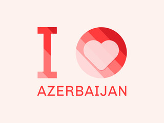 I Love Azerbaijan with heart shape Vector