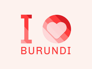 I Love Burundi with heart shape Vector