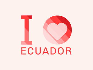 I Love Ecuador with heart shape Vector