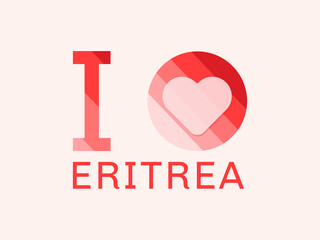 I Love Eritrea with heart shape Vector