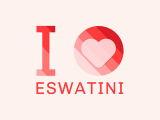 I Love Eswatini with heart shape Vector