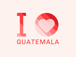 I Love Guatemala with heart shape Vector