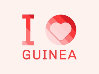 I Love Guinea with heart shape Vector