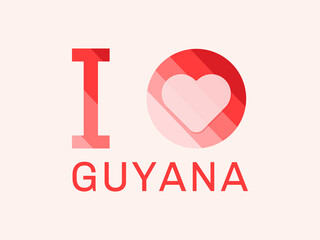 I Love Guyana with heart shape Vector