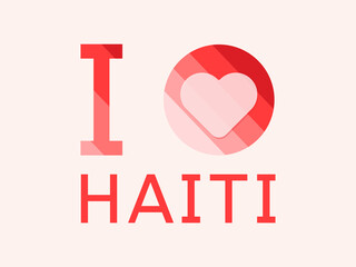 I Love Haiti with heart shape Vector