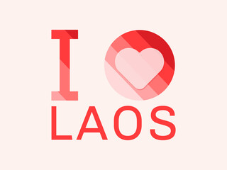 I Love Laos with heart shape Vector