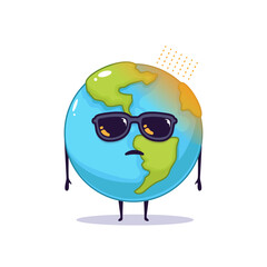 Kawaii cute earth illustration design