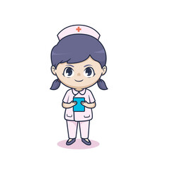 Chibi cute nurse character design