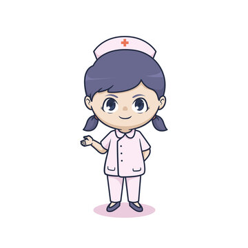 Chibi cute nurse character design