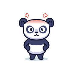 cute kawaii panda character design