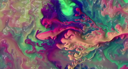 Colorful paint mix with gradient vivid colors