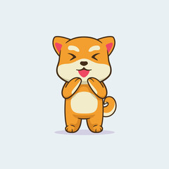Cute shiba dog illustration design