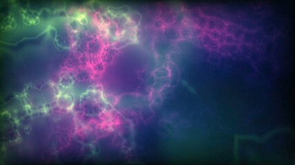 Space Flight Into A Star Field In Galaxy Clouds And Lightning Ne