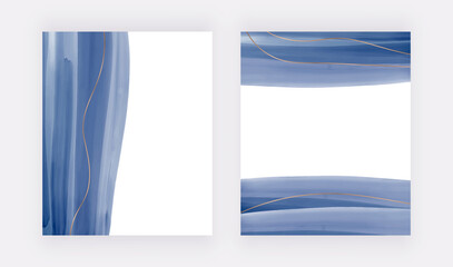 Blue watercolor backgrounds for cards, banner, invitations
