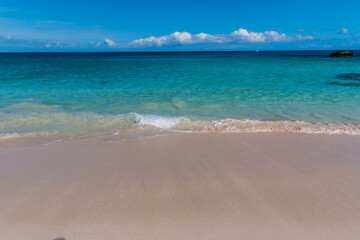 Fototapeta premium The Beautiful Water and White Sand of Manini'owali Beach and Kua Bay, Kekaha Kai, State Park, Hawaii Island, Hawaii, USA