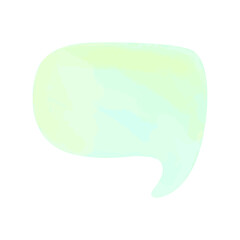 Flat vector illustration of a speech watercolor bubble in blue.