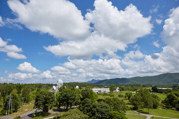 Fototapeta na wymiar 夏（8月）、野辺山宇宙電波観測所の全景 長野県 南牧村