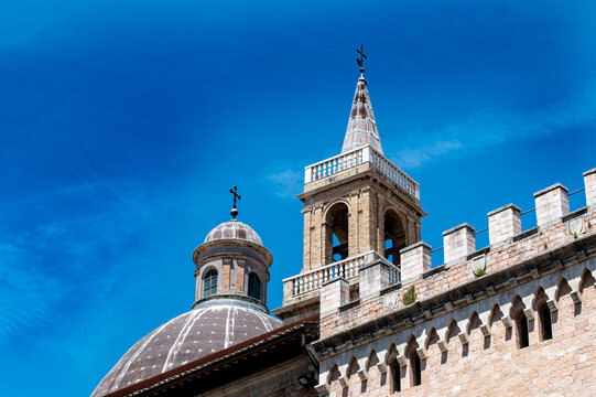 foligno detail of the bell tower of the church of San Feliciano