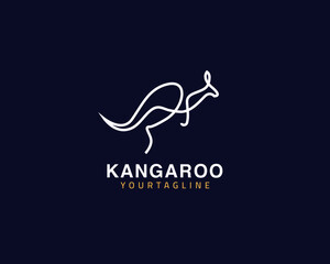 Cool one line kangaroo logo design and unique animal concept, can be used as a sign, app Icon or symbol, multi-layer vector and easy to modify, size and color, compatible with all illustrator version
