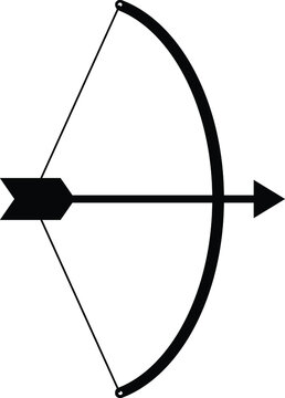Archer black icon, bow and arrow icon, archer icon symbol 