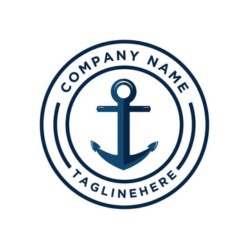 Vintage Badge Anchor logo design