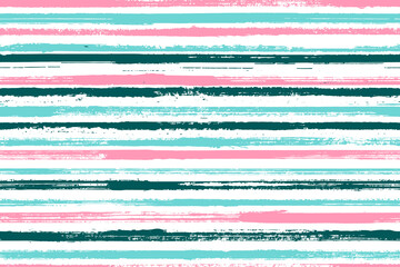 Pain hand drawn irregular stripes vector seamless pattern. Trendy swimwear marine design. Old style