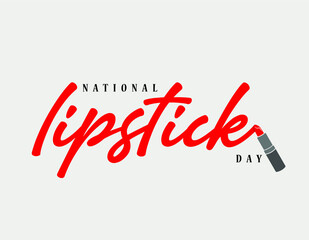 National Lipstick Day typography vector post.