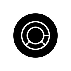 Round chart icon vector glyph rounded style
