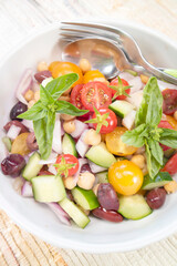 Completely vegan salad with the flavors and colors of summer