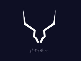 Stylish and elegant golden bull/cow image/logo with dark blue background signature logo for company name or initial 