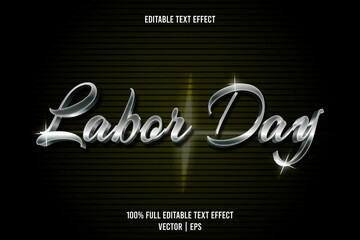 Labor day editable text effect 3 dimension emboss luxury style