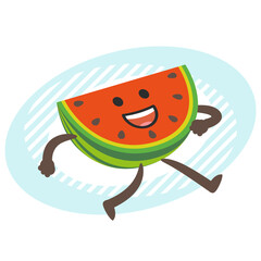 Cartoon Watermelon Character running