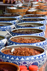 Aesthetic bowls filled with middle eastern food