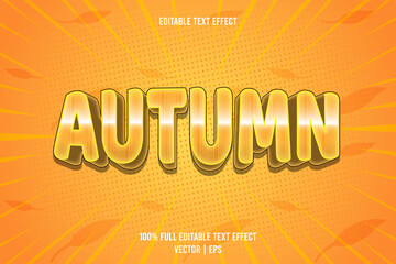 Autumn editable text effect 3 dimension emboss cartoon style