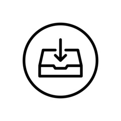 Inbox icon vector line rounded style