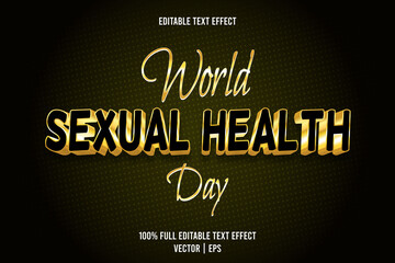 World sexual health day editable text effect 3 dimension emboss luxury style